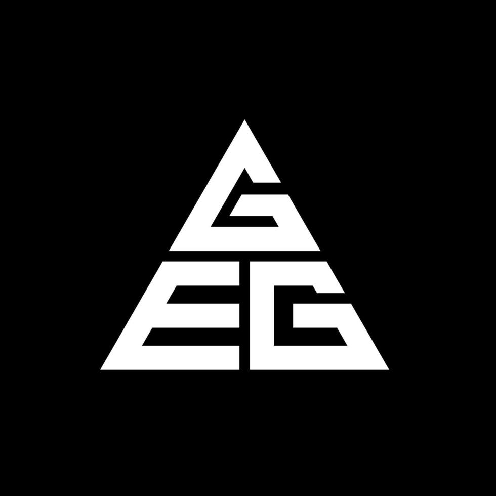 GEG triangle letter logo design with triangle shape. GEG triangle logo design monogram. GEG triangle vector logo template with red color. GEG triangular logo Simple, Elegant, and Luxurious Logo.