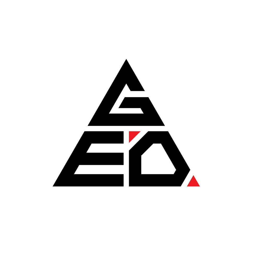 GEO triangle letter logo design with triangle shape. GEO triangle logo design monogram. GEO triangle vector logo template with red color. GEO triangular logo Simple, Elegant, and Luxurious Logo.