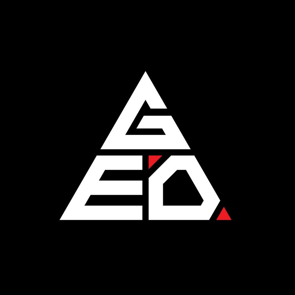 GEO triangle letter logo design with triangle shape. GEO triangle logo design monogram. GEO triangle vector logo template with red color. GEO triangular logo Simple, Elegant, and Luxurious Logo.