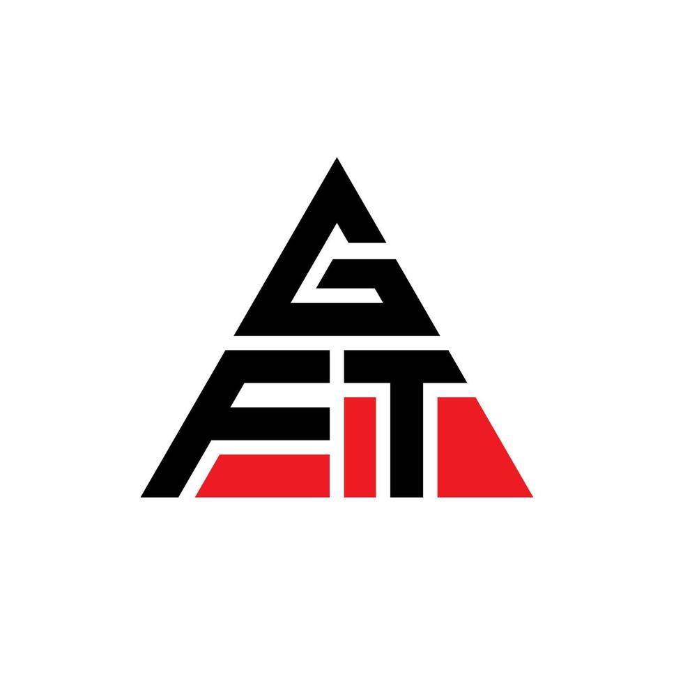 GFT triangle letter logo design with triangle shape. GFT triangle logo design monogram. GFT triangle vector logo template with red color. GFT triangular logo Simple, Elegant, and Luxurious Logo.