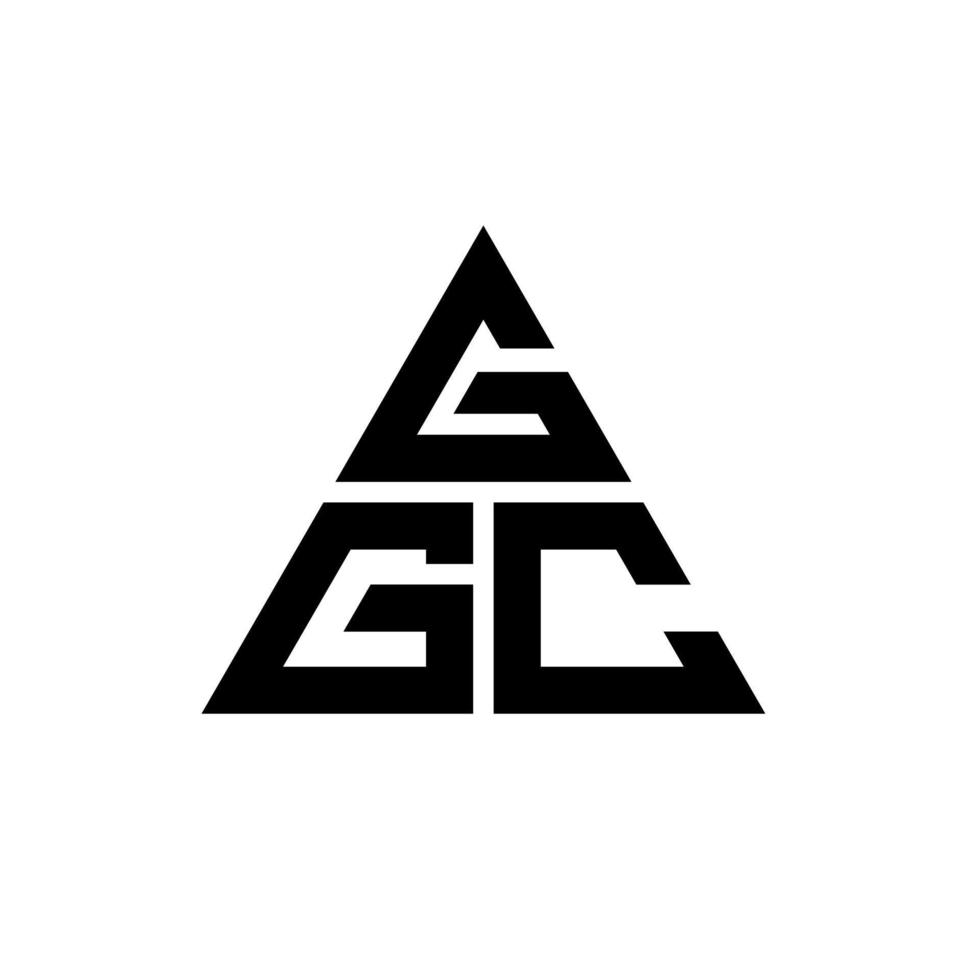diseño de logotipo de letra triangular ggc con forma de triángulo. monograma de diseño del logotipo del triángulo ggc. plantilla de logotipo de vector de triángulo ggc con color rojo. logo triangular ggc logo simple, elegante y lujoso.