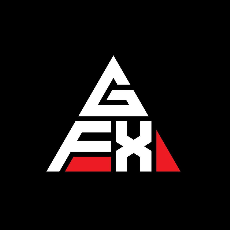 GFX triangle letter logo design with triangle shape. GFX triangle logo design monogram. GFX triangle vector logo template with red color. GFX triangular logo Simple, Elegant, and Luxurious Logo.