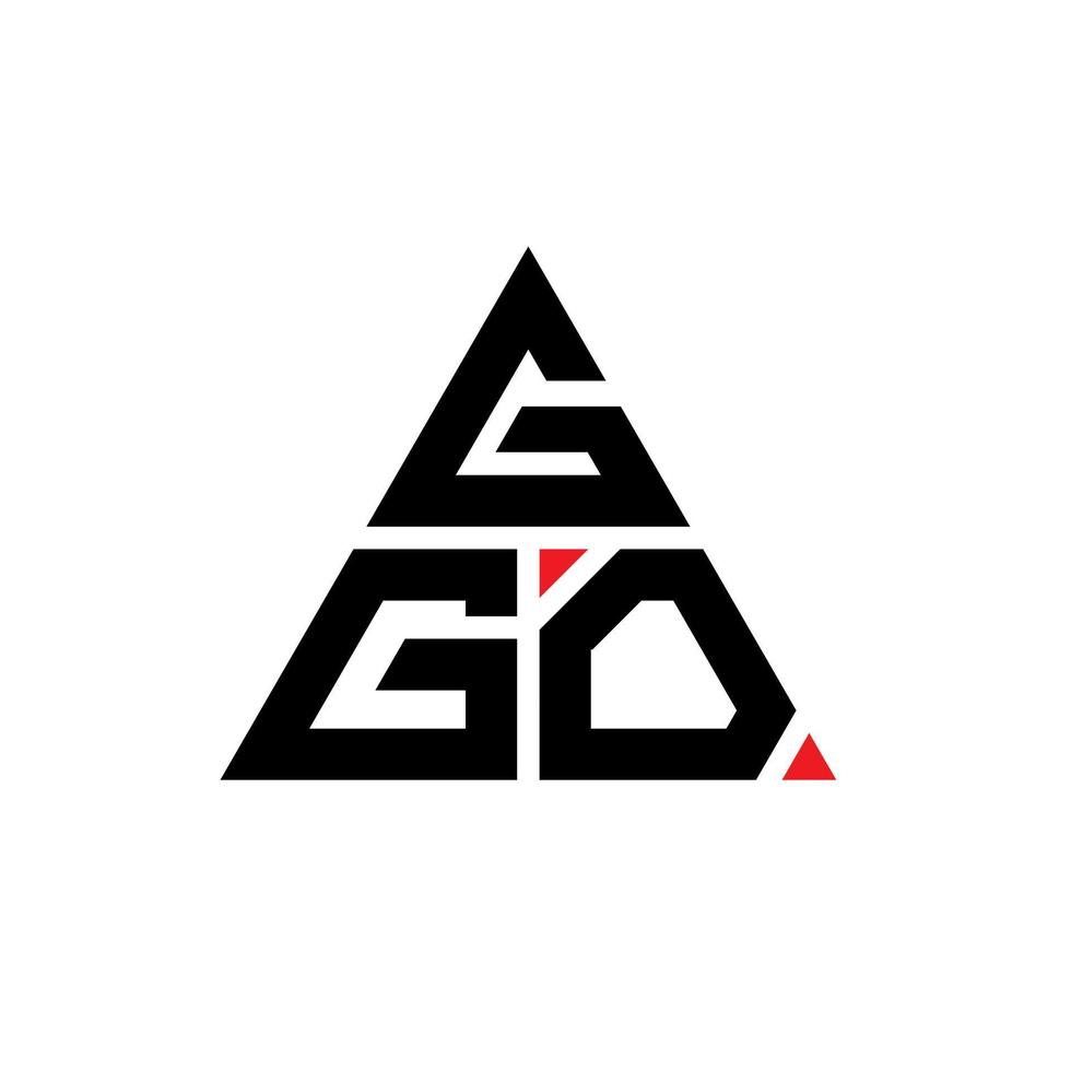 GGO triangle letter logo design with triangle shape. GGO triangle logo design monogram. GGO triangle vector logo template with red color. GGO triangular logo Simple, Elegant, and Luxurious Logo.