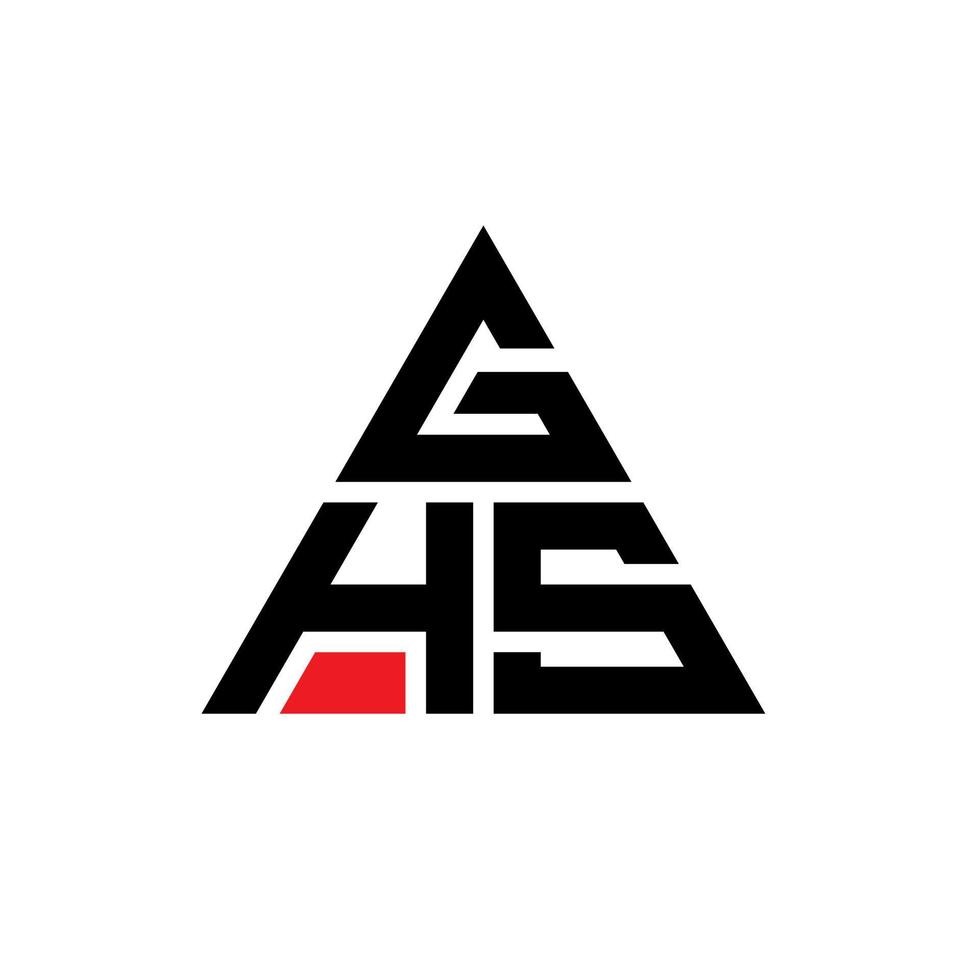 diseño de logotipo de letra triangular ghs con forma de triángulo. monograma de diseño del logotipo del triángulo ghs. plantilla de logotipo de vector de triángulo ghs con color rojo. logo triangular de ghs logo simple, elegante y lujoso.