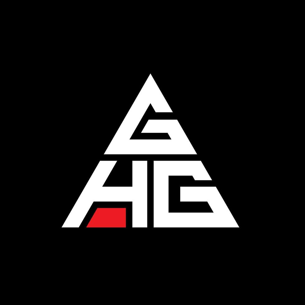 GHG triangle letter logo design with triangle shape. GHG triangle logo design monogram. GHG triangle vector logo template with red color. GHG triangular logo Simple, Elegant, and Luxurious Logo.