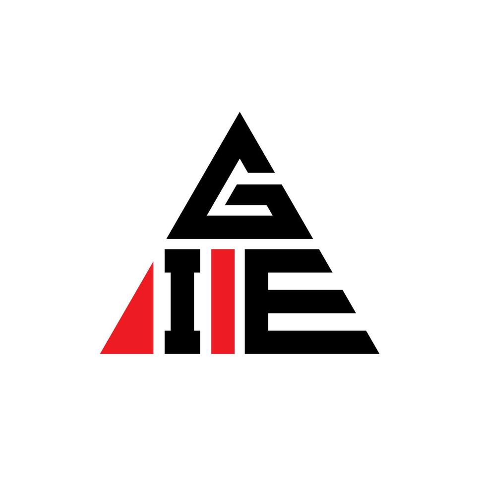 GIE triangle letter logo design with triangle shape. GIE triangle logo design monogram. GIE triangle vector logo template with red color. GIE triangular logo Simple, Elegant, and Luxurious Logo.
