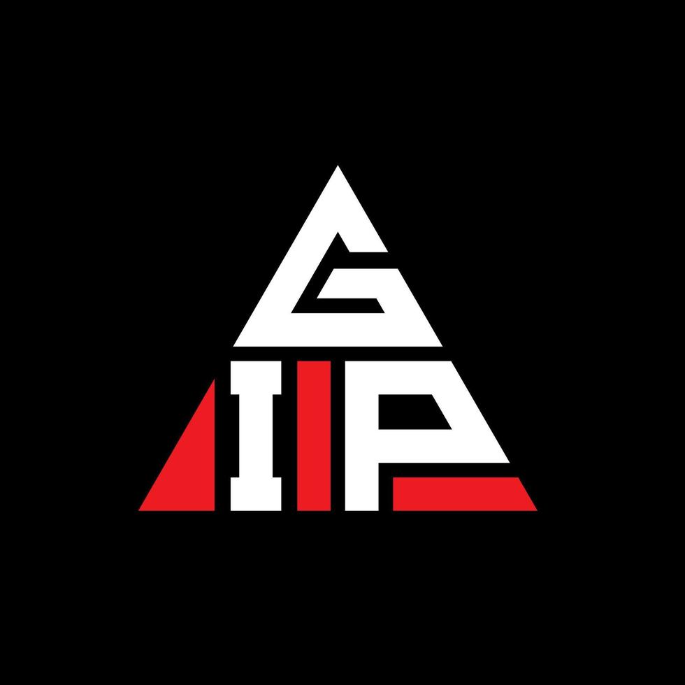 GIP triangle letter logo design with triangle shape. GIP triangle logo design monogram. GIP triangle vector logo template with red color. GIP triangular logo Simple, Elegant, and Luxurious Logo.