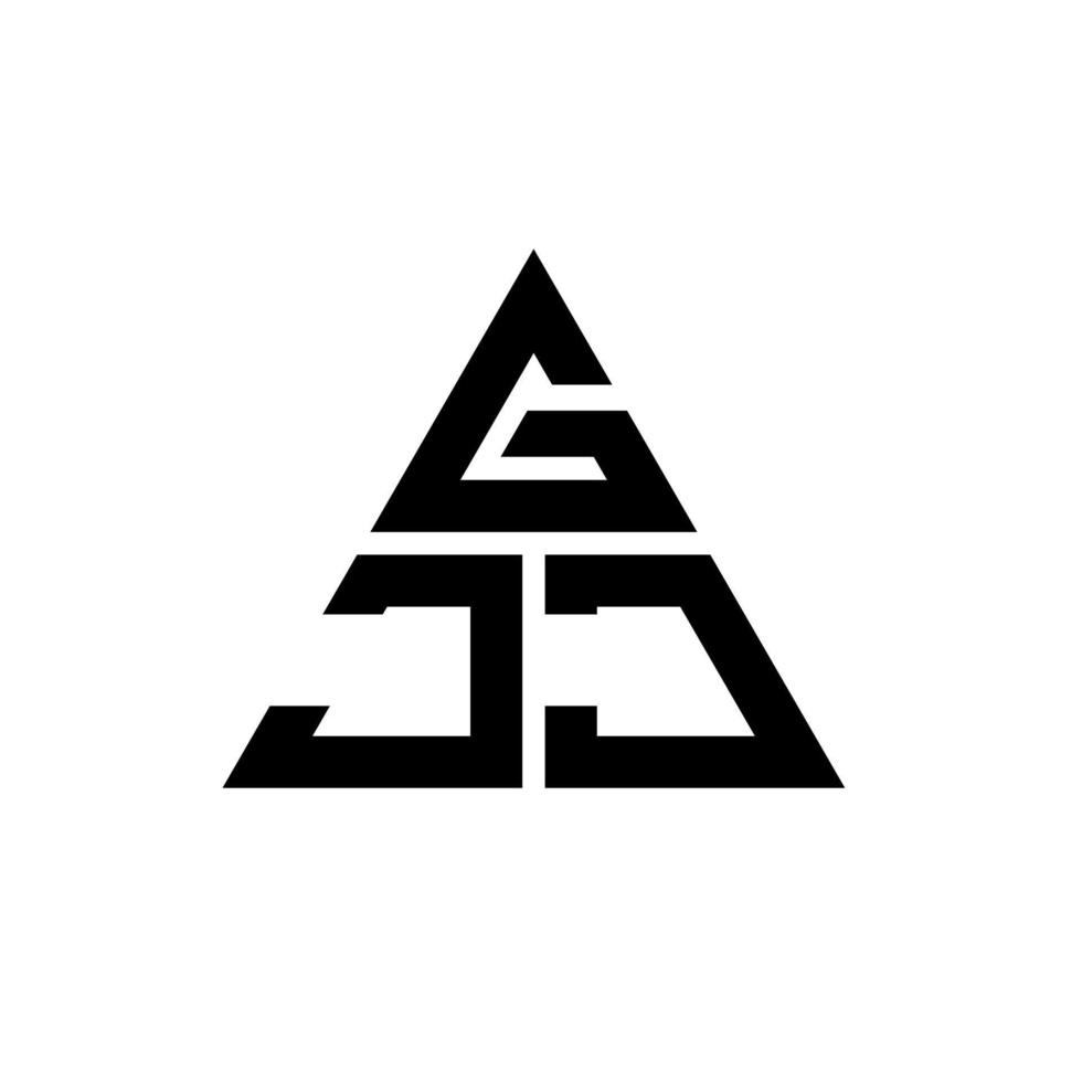 GJJ triangle letter logo design with triangle shape. GJJ triangle logo design monogram. GJJ triangle vector logo template with red color. GJJ triangular logo Simple, Elegant, and Luxurious Logo.