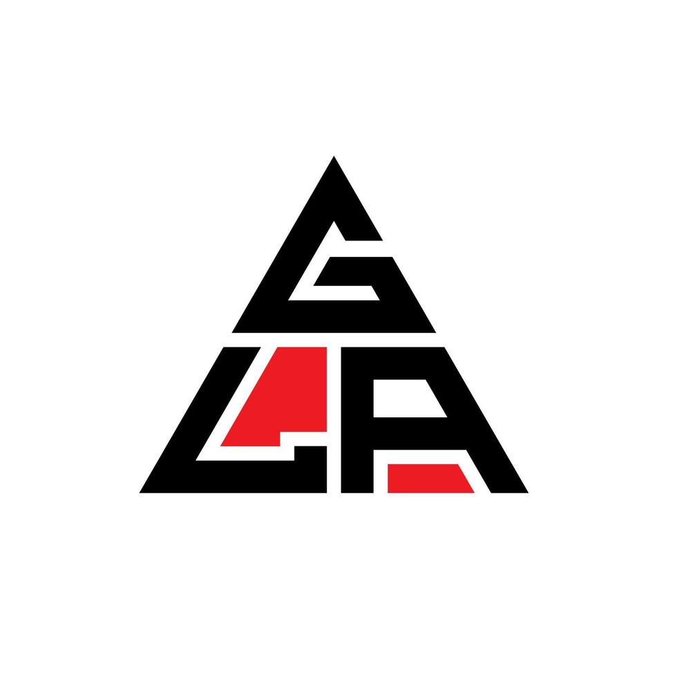 diseño de logotipo de letra triangular gla con forma de triángulo. monograma de diseño de logotipo de triángulo gla. plantilla de logotipo de vector de triángulo gla con color rojo. logo triangular gla logo simple, elegante y lujoso.