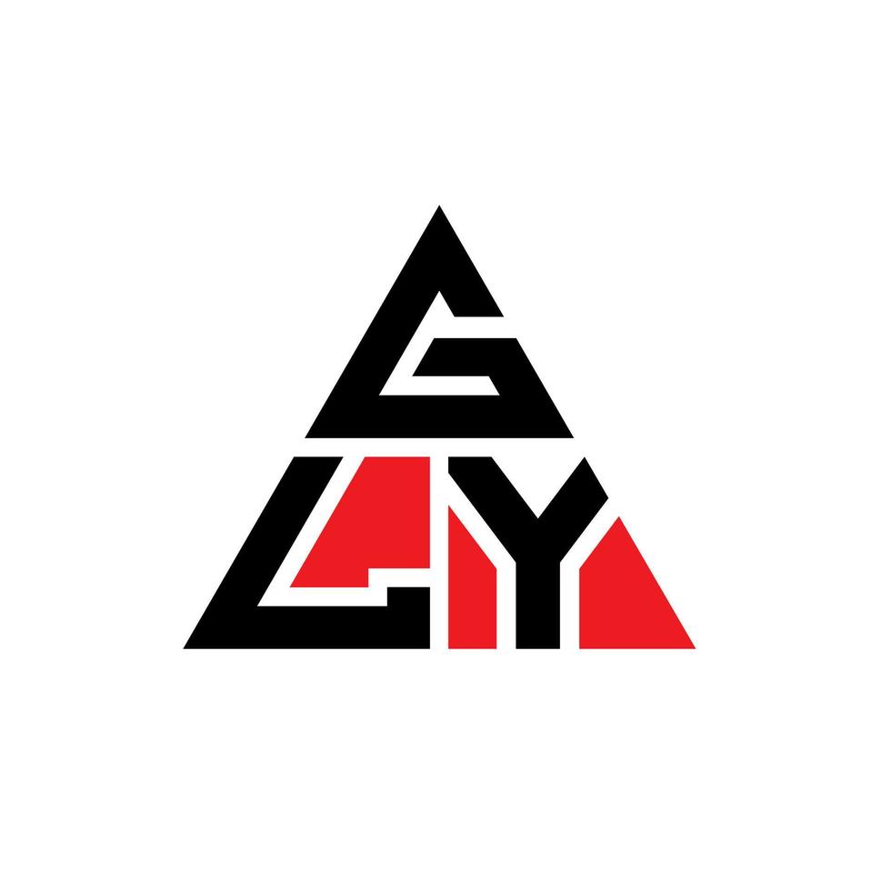 diseño de logotipo de letra de triángulo gly con forma de triángulo. monograma de diseño de logotipo de triángulo gly. plantilla de logotipo de vector de triángulo gly con color rojo. gly logo triangular logo simple, elegante y lujoso.