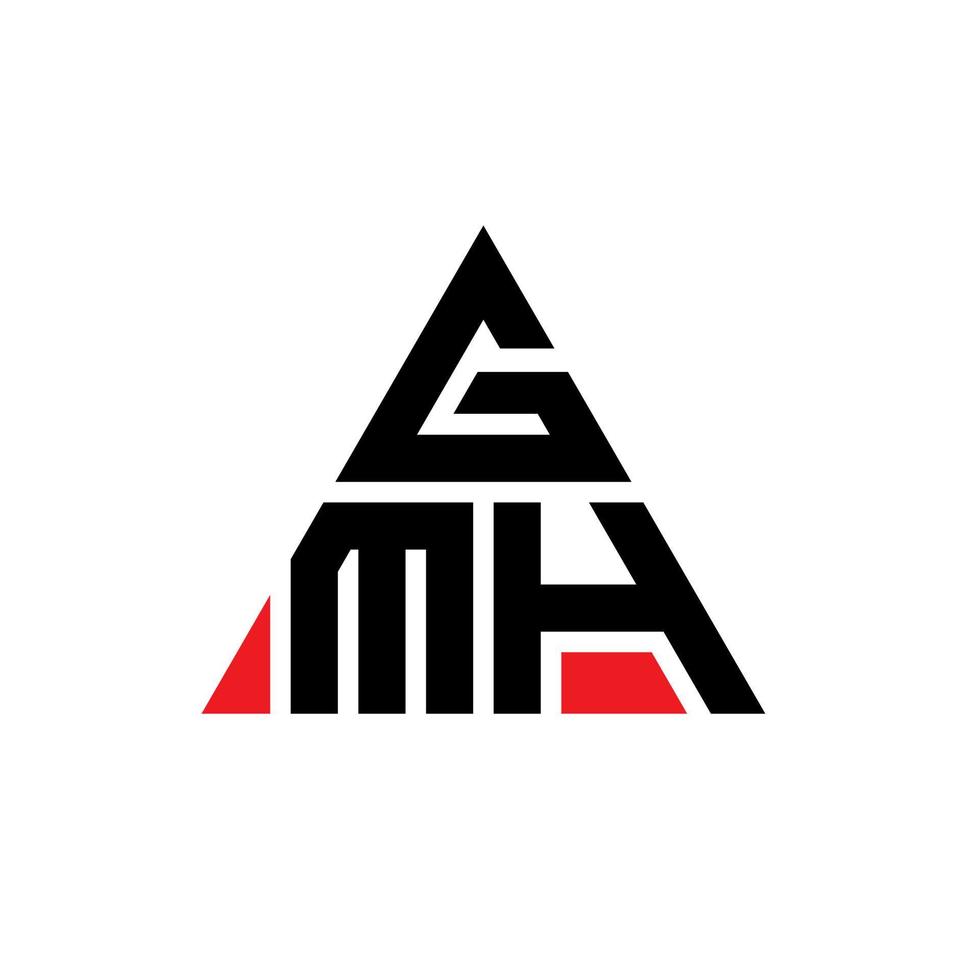 Diseño de logotipo de letra triangular gmh con forma de triángulo. monograma de diseño de logotipo de triángulo gmh. plantilla de logotipo de vector de triángulo gmh con color rojo. logo triangular gmh logo simple, elegante y lujoso.