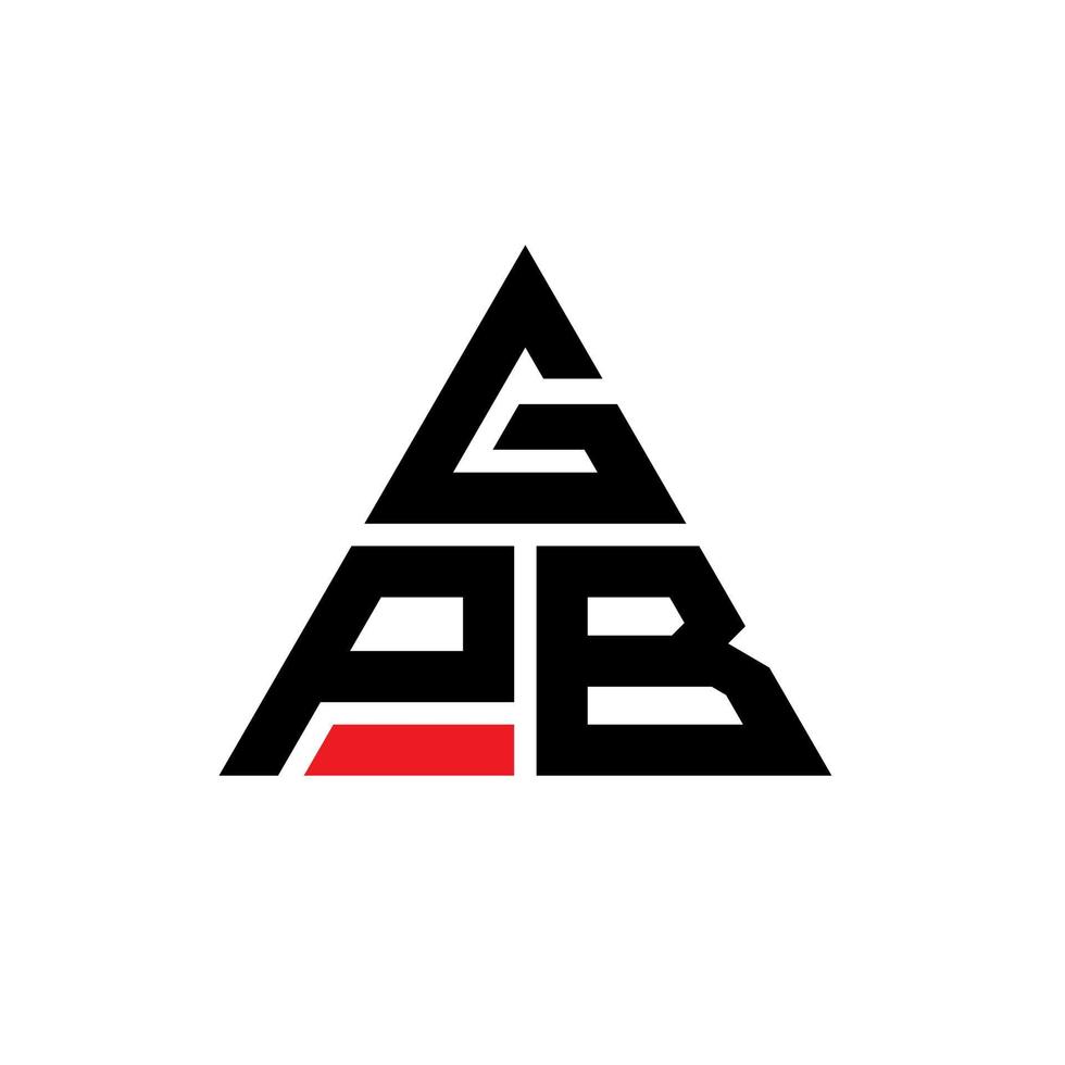 Diseño de logotipo de letra triangular gpb con forma de triángulo. monograma de diseño de logotipo de triángulo gpb. plantilla de logotipo de vector de triángulo gpb con color rojo. logotipo triangular gpb logotipo simple, elegante y lujoso.