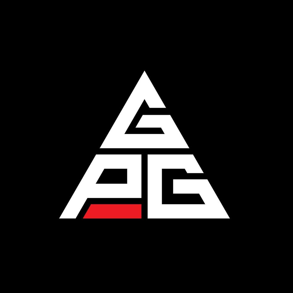 GPG triangle letter logo design with triangle shape. GPG triangle logo design monogram. GPG triangle vector logo template with red color. GPG triangular logo Simple, Elegant, and Luxurious Logo.