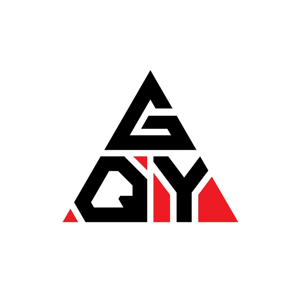 diseño de logotipo de letra triangular gqy con forma de triángulo. monograma de diseño de logotipo de triángulo gqy. plantilla de logotipo de vector de triángulo gqy con color rojo. logotipo triangular gqy logotipo simple, elegante y lujoso.