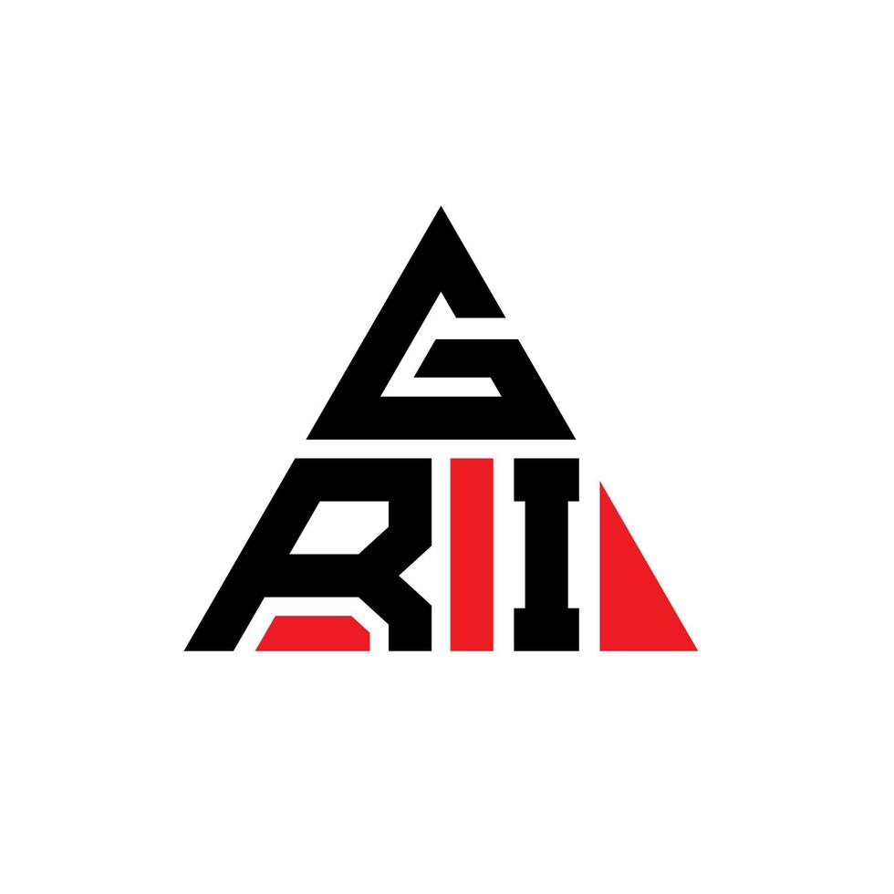 diseño de logotipo de letra triangular gri con forma de triángulo. monograma de diseño del logotipo del triángulo gri. plantilla de logotipo de vector de triángulo gri con color rojo. logotipo triangular gri logotipo simple, elegante y lujoso.
