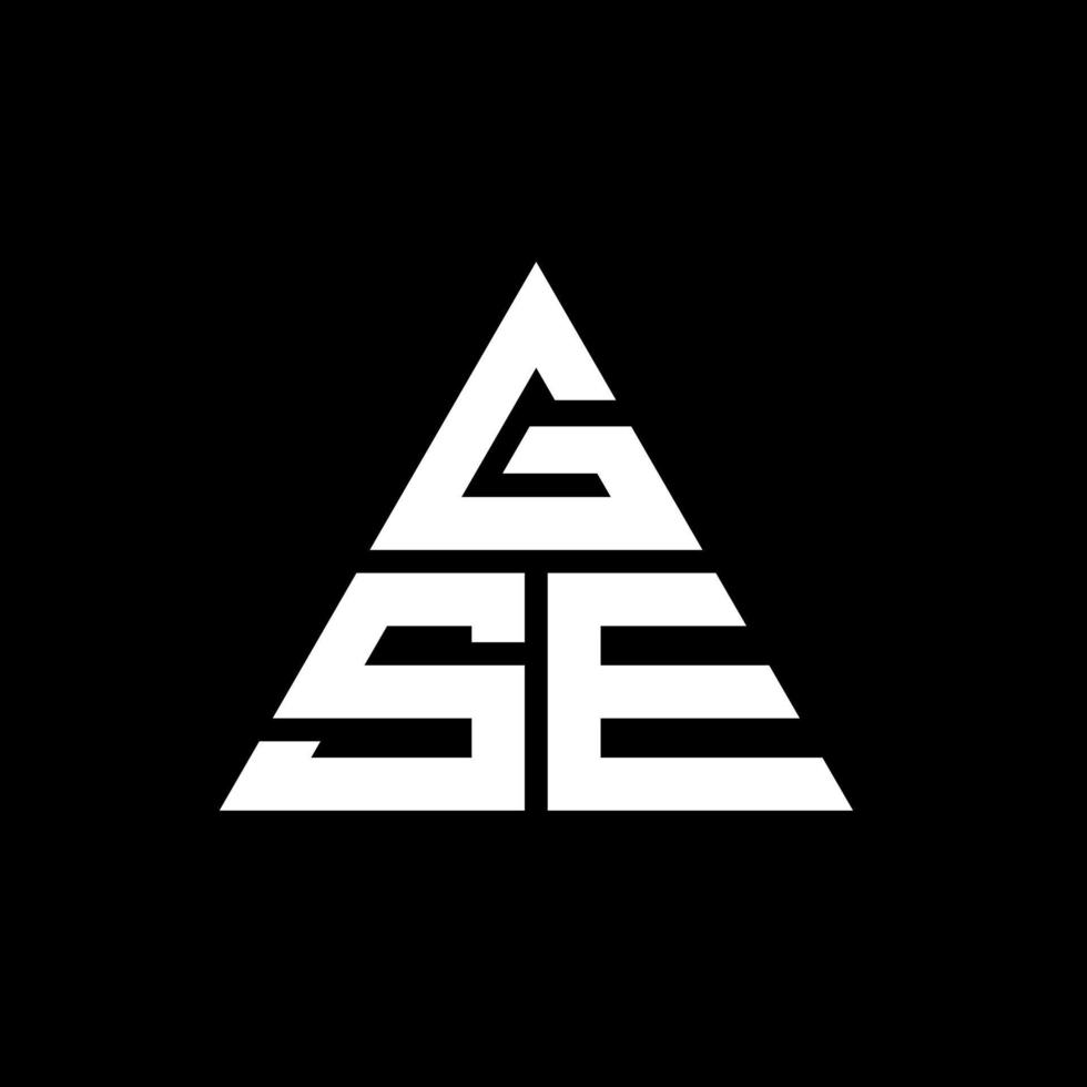 GSE triangle letter logo design with triangle shape. GSE triangle logo design monogram. GSE triangle vector logo template with red color. GSE triangular logo Simple, Elegant, and Luxurious Logo.