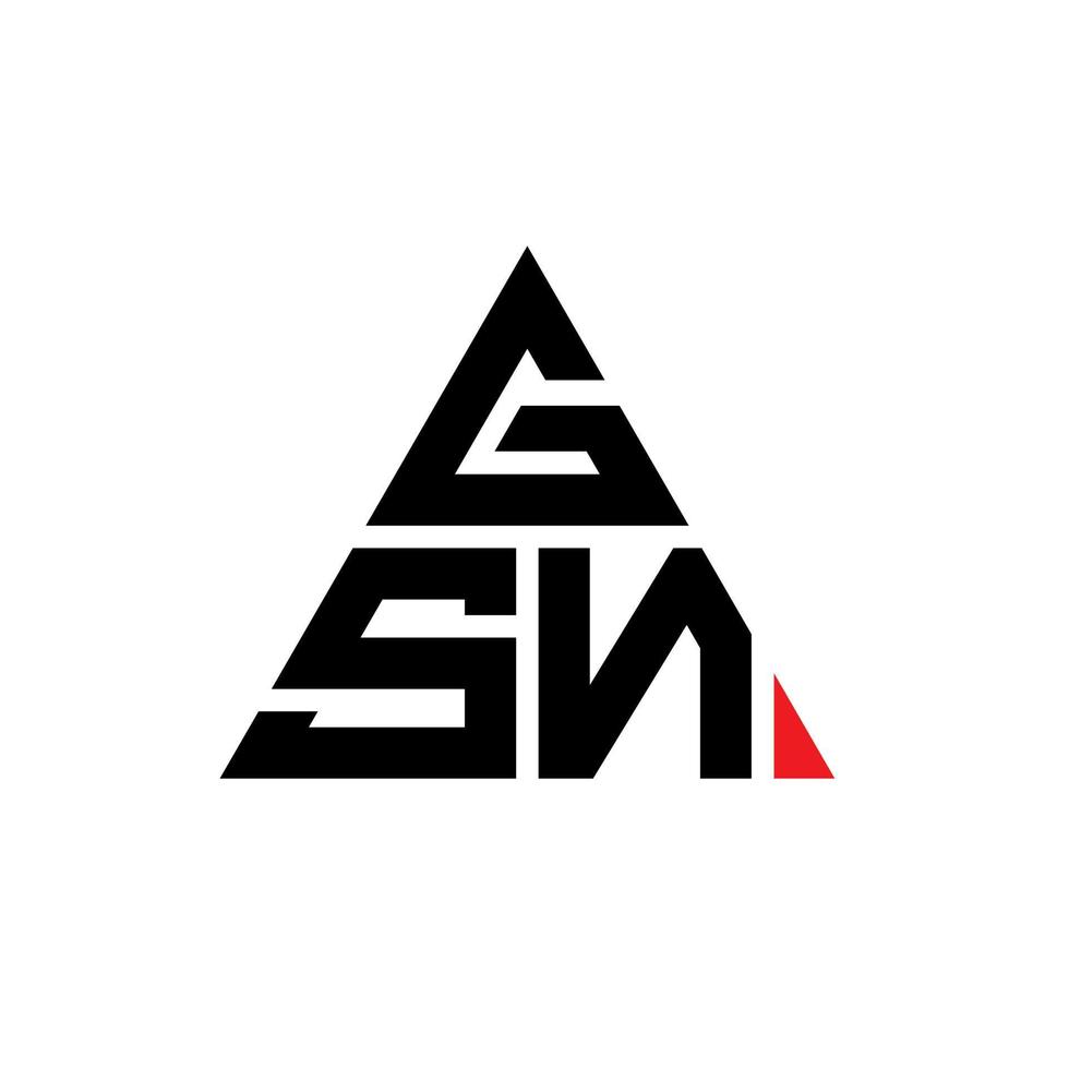GSN triangle letter logo design with triangle shape. GSN triangle logo design monogram. GSN triangle vector logo template with red color. GSN triangular logo Simple, Elegant, and Luxurious Logo.
