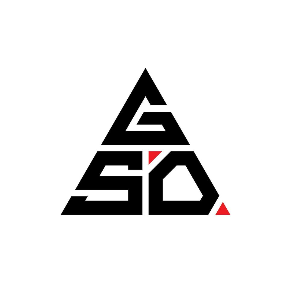 diseño de logotipo de letra de triángulo gso con forma de triángulo. monograma de diseño de logotipo de triángulo gso. plantilla de logotipo de vector de triángulo gso con color rojo. logotipo triangular gso logotipo simple, elegante y lujoso.