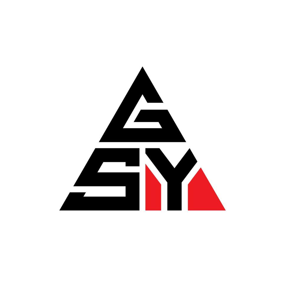 diseño de logotipo de letra de triángulo gsy con forma de triángulo. monograma de diseño de logotipo de triángulo gsy. plantilla de logotipo de vector de triángulo gsy con color rojo. logotipo triangular gsy logotipo simple, elegante y lujoso.