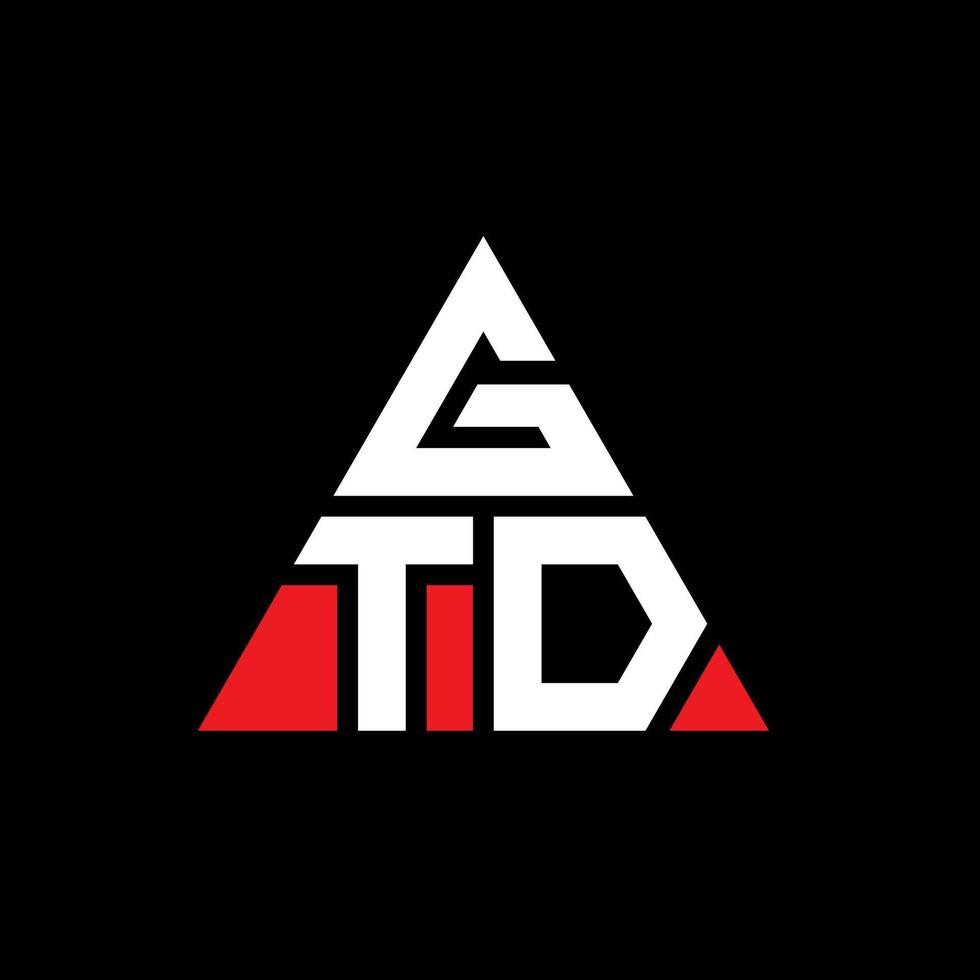 diseño de logotipo de letra de triángulo gtd con forma de triángulo. monograma de diseño de logotipo de triángulo gtd. plantilla de logotipo de vector de triángulo gtd con color rojo. logo triangular gtd logo simple, elegante y lujoso.