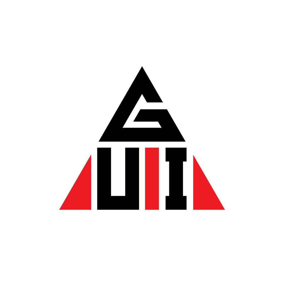 diseño de logotipo de letra triangular gui con forma de triángulo. monograma de diseño de logotipo de triángulo gui. plantilla de logotipo de vector de triángulo gui con color rojo. logotipo triangular gui logotipo simple, elegante y lujoso.