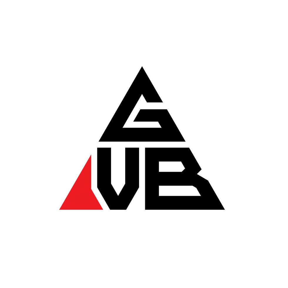 Diseño de logotipo de letra triangular gvb con forma de triángulo. monograma de diseño del logotipo del triángulo gvb. plantilla de logotipo de vector de triángulo gvb con color rojo. logotipo triangular gvb logotipo simple, elegante y lujoso.