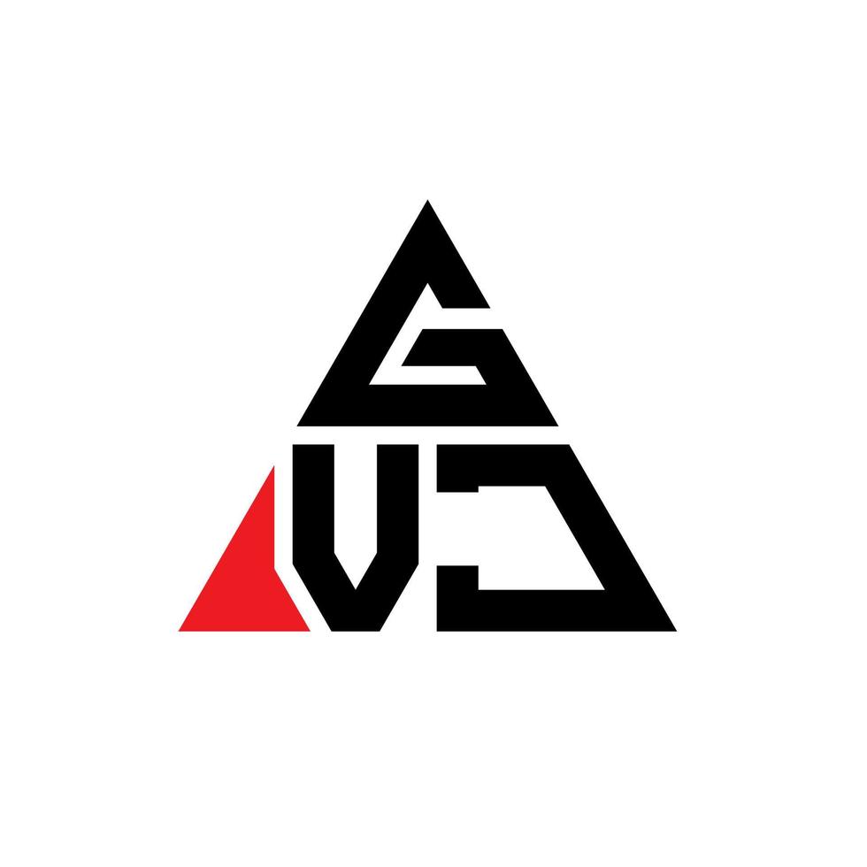 GVJ triangle letter logo design with triangle shape. GVJ triangle logo design monogram. GVJ triangle vector logo template with red color. GVJ triangular logo Simple, Elegant, and Luxurious Logo.