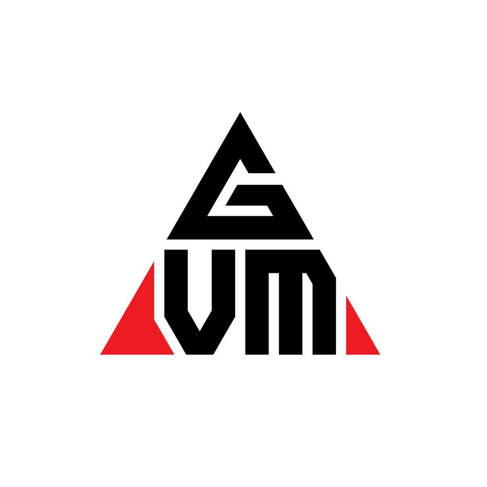 Diseño de logotipo de letra triangular gvm con forma de triángulo. monograma de diseño de logotipo de triángulo gvm. plantilla de logotipo de vector de triángulo gvm con color rojo. logotipo triangular gvm logotipo simple, elegante y lujoso.