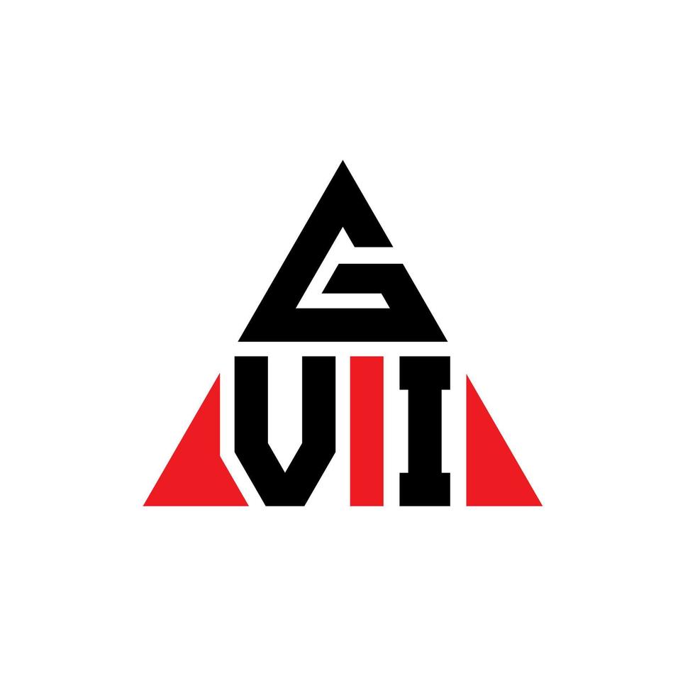 Diseño de logotipo de letra triangular gvi con forma de triángulo. monograma de diseño del logotipo del triángulo gvi. plantilla de logotipo de vector de triángulo gvi con color rojo. logo triangular gvi logo simple, elegante y lujoso.
