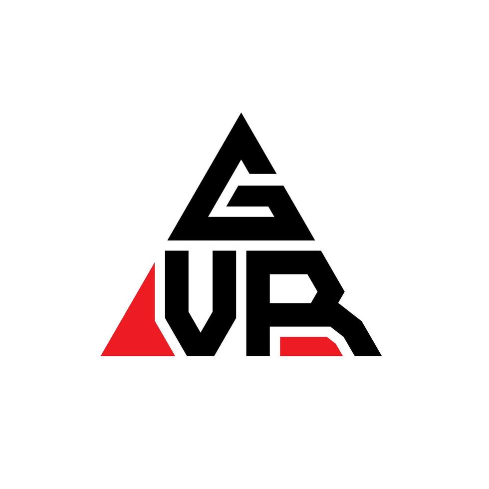 Diseño de logotipo de letra triangular gvr con forma de triángulo. monograma de diseño de logotipo de triángulo gvr. plantilla de logotipo de vector de triángulo gvr con color rojo. logotipo triangular gvr logotipo simple, elegante y lujoso.