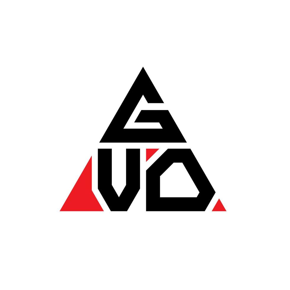 diseño de logotipo de letra triangular gvo con forma de triángulo. monograma de diseño del logotipo del triángulo gvo. plantilla de logotipo de vector de triángulo gvo con color rojo. logotipo triangular gvo logotipo simple, elegante y lujoso.