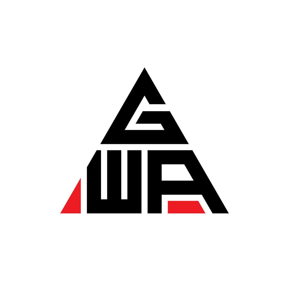 diseño de logotipo de letra triangular gwa con forma de triángulo. monograma de diseño del logotipo del triángulo gwa. plantilla de logotipo de vector de triángulo gwa con color rojo. logotipo triangular gwa logotipo simple, elegante y lujoso.