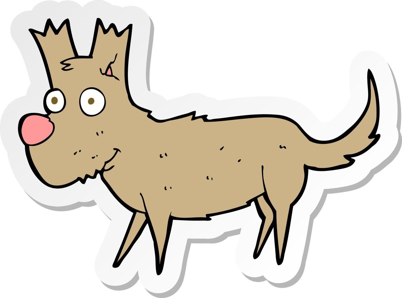 sticker of a cartoon cute little dog vector