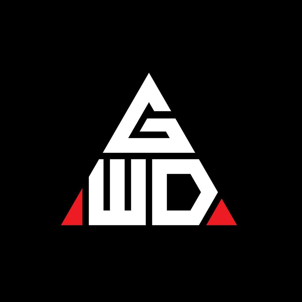 diseño de logotipo de letra triangular gwd con forma de triángulo. monograma de diseño del logotipo del triángulo gwd. plantilla de logotipo de vector de triángulo gwd con color rojo. logo triangular gwd logo simple, elegante y lujoso.