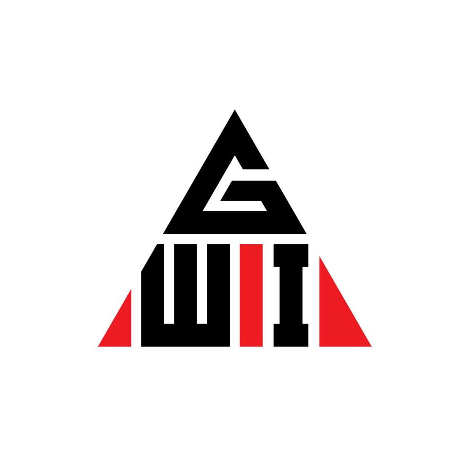 diseño de logotipo de letra triangular gwi con forma de triángulo. monograma de diseño del logotipo del triángulo gwi. plantilla de logotipo de vector de triángulo gwi con color rojo. logo triangular gwi logo simple, elegante y lujoso.