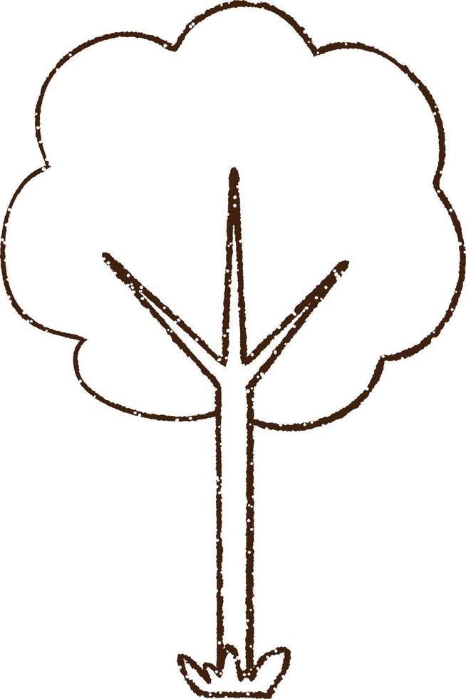 dibujo de carbón de árbol vector