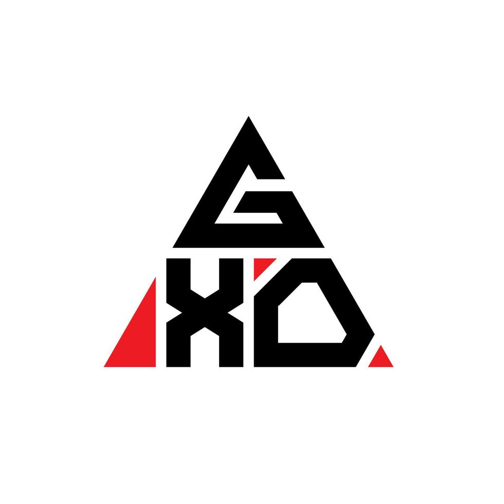 diseño de logotipo de letra triangular gxo con forma de triángulo. monograma de diseño de logotipo de triángulo gxo. plantilla de logotipo de vector de triángulo gxo con color rojo. logotipo triangular gxo logotipo simple, elegante y lujoso.