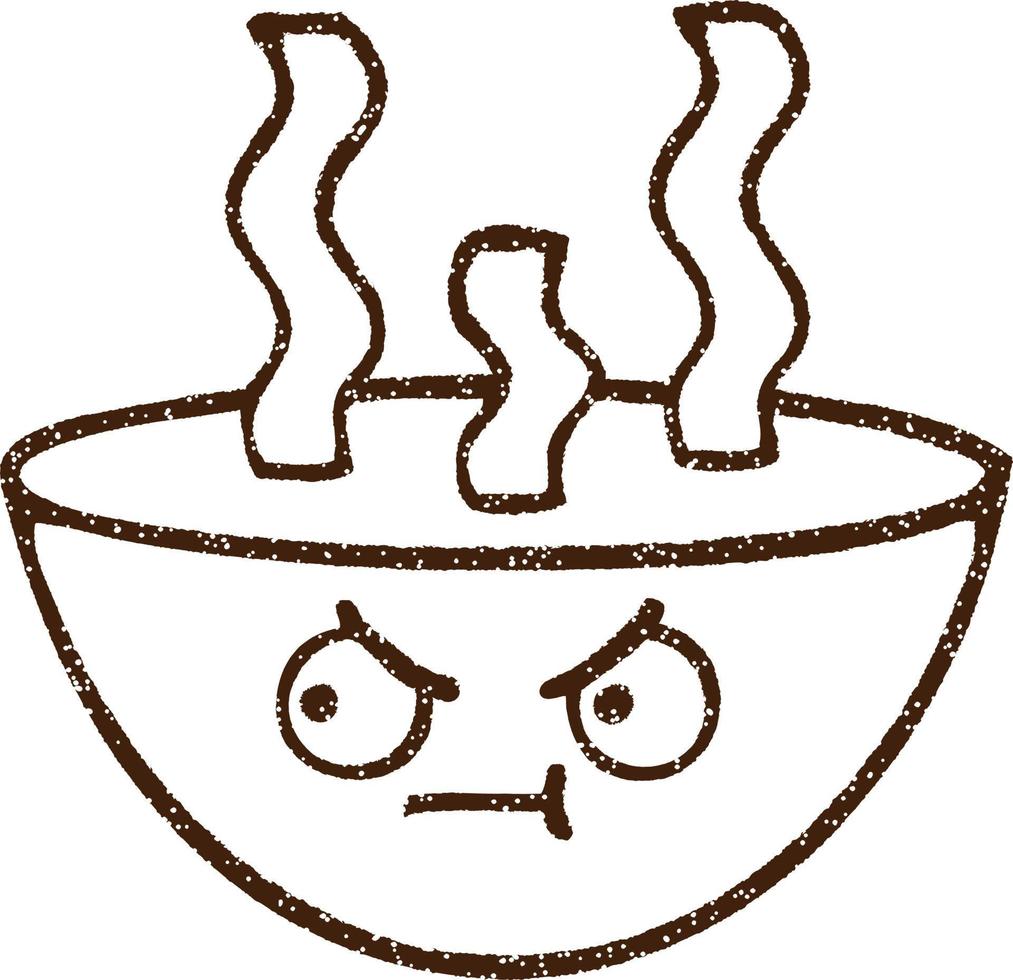 Hot Soup Charcoal Drawing vector