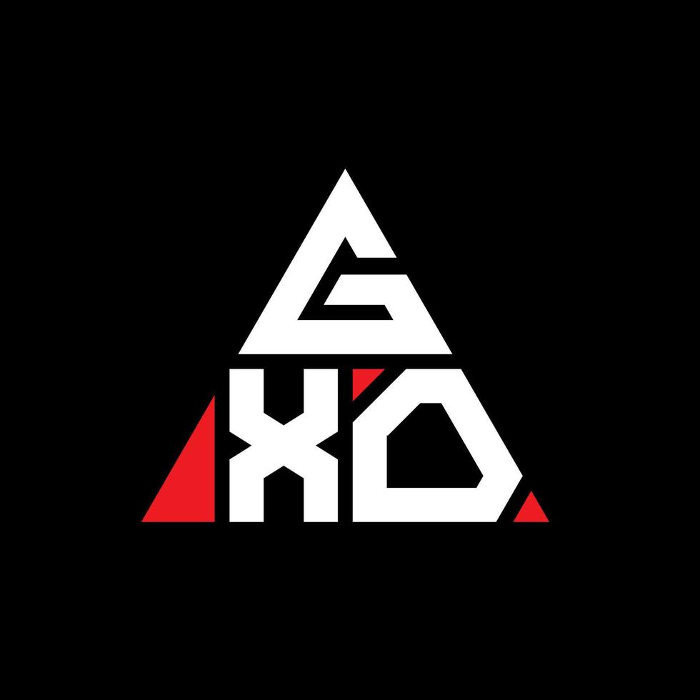 diseño de logotipo de letra triangular gxo con forma de triángulo. monograma de diseño de logotipo de triángulo gxo. plantilla de logotipo de vector de triángulo gxo con color rojo. logotipo triangular gxo logotipo simple, elegante y lujoso.