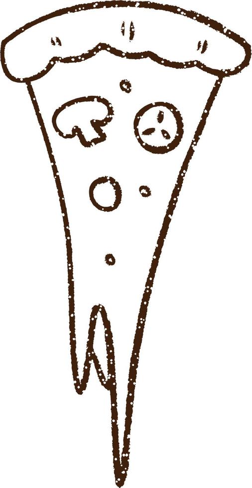 dibujo al carbón de pizza vector