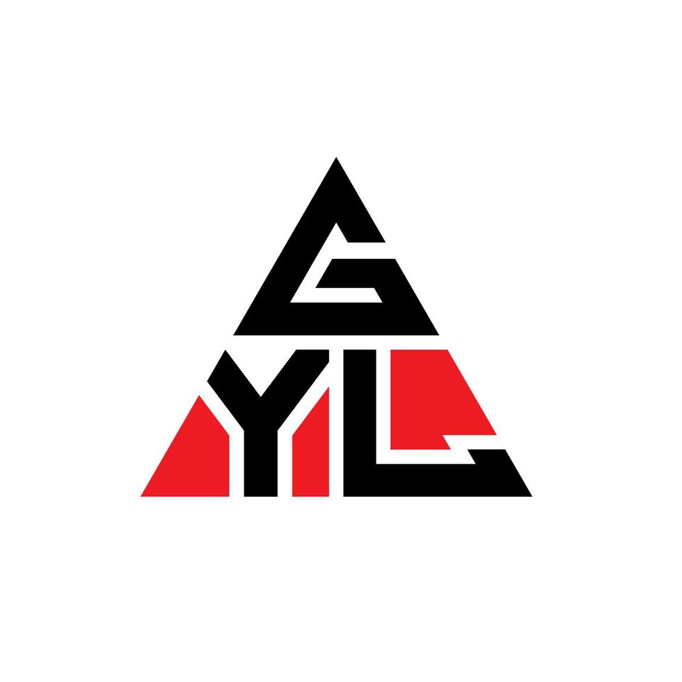 diseño de logotipo de letra de triángulo gyl con forma de triángulo. monograma de diseño de logotipo de triángulo gyl. plantilla de logotipo de vector de triángulo gyl con color rojo. logo triangular gyl logo simple, elegante y lujoso.