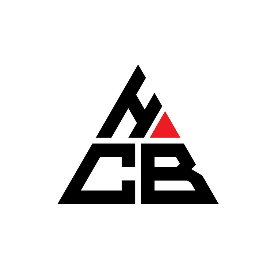 diseño de logotipo de letra triangular hcb con forma de triángulo. monograma de diseño del logotipo del triángulo hcb. plantilla de logotipo de vector de triángulo hcb con color rojo. logotipo triangular hcb logotipo simple, elegante y lujoso.