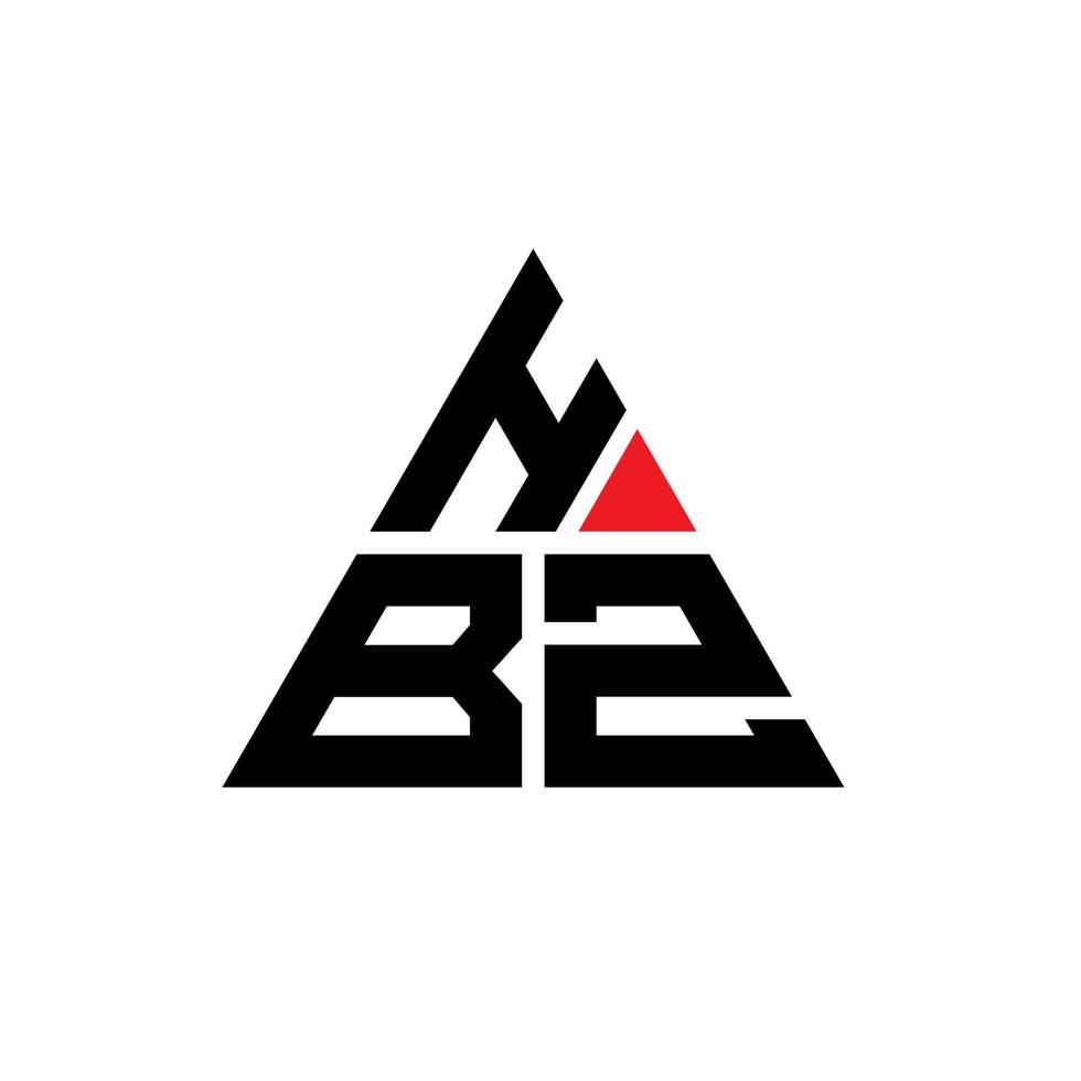 HBZ triangle letter logo design with triangle shape. HBZ triangle logo design monogram. HBZ triangle vector logo template with red color. HBZ triangular logo Simple, Elegant, and Luxurious Logo.