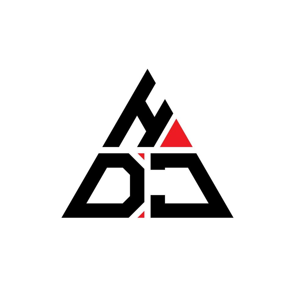 diseño de logotipo de letra triangular hdj con forma de triángulo. monograma de diseño del logotipo del triángulo hdj. plantilla de logotipo de vector de triángulo hdj con color rojo. logotipo triangular hdj logotipo simple, elegante y lujoso.