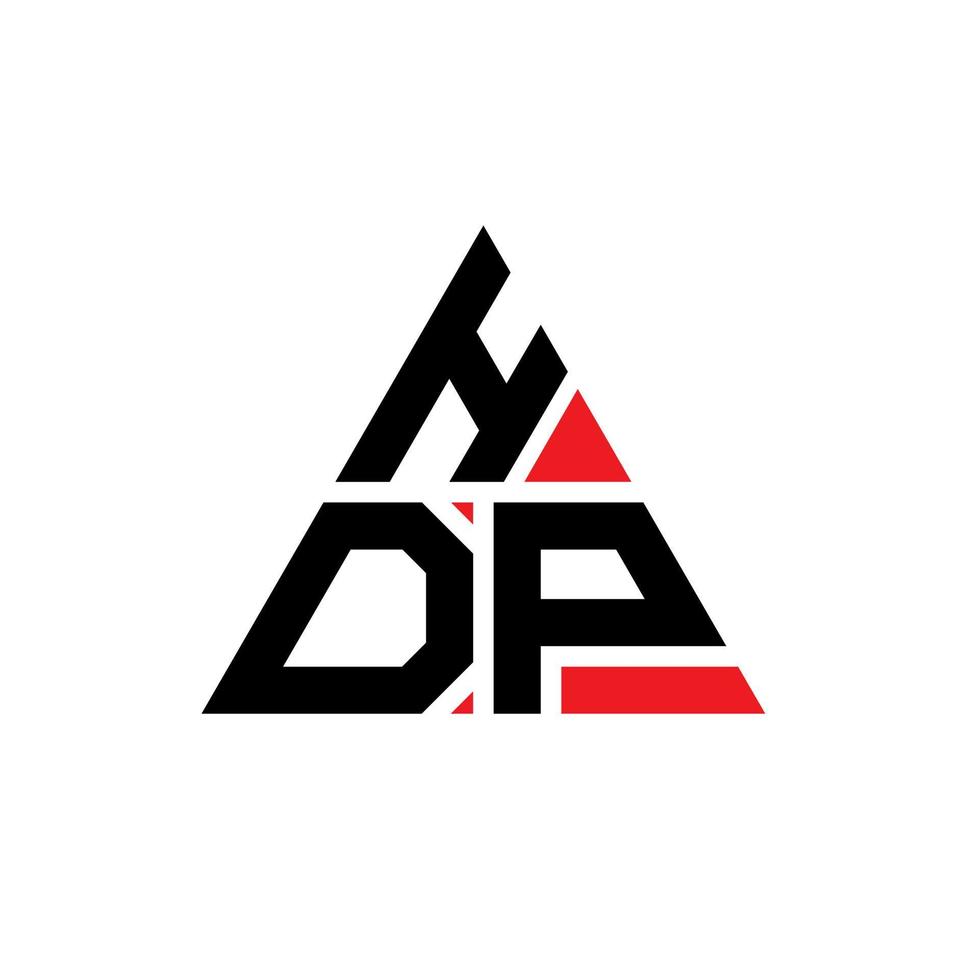 diseño de logotipo de letra triangular hdp con forma de triángulo. monograma de diseño de logotipo de triángulo hdp. plantilla de logotipo de vector de triángulo hdp con color rojo. logotipo triangular hdp logotipo simple, elegante y lujoso.