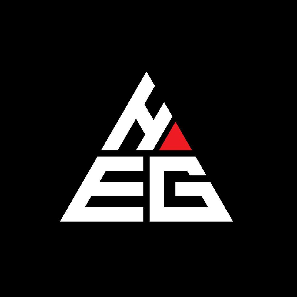 heg diseño de logotipo de letra triangular con forma de triángulo. monograma de diseño de logotipo de triángulo heg. plantilla de logotipo de vector de triángulo heg con color rojo. logo triangular heg logo simple, elegante y lujoso.