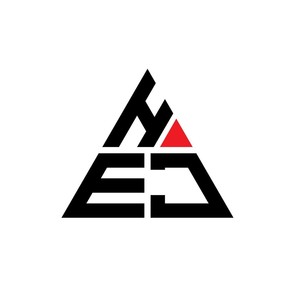 hej diseño de logotipo de letra triangular con forma de triángulo. monograma de diseño del logotipo del triángulo hej. plantilla de logotipo de vector de triángulo hej con color rojo. logotipo triangular hej logotipo simple, elegante y lujoso.