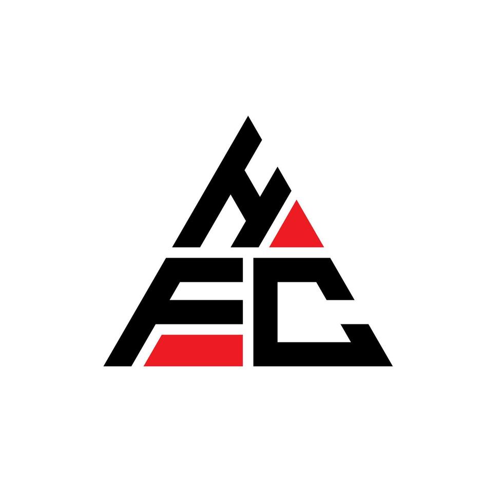 diseño de logotipo de letra triangular hfc con forma de triángulo. monograma de diseño del logotipo del triángulo hfc. plantilla de logotipo de vector de triángulo hfc con color rojo. logotipo triangular hfc logotipo simple, elegante y lujoso.