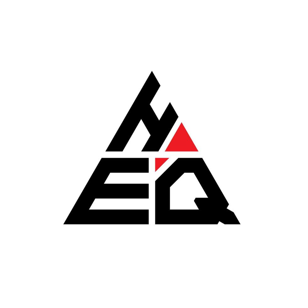diseño de logotipo de letra de triángulo heq con forma de triángulo. monograma de diseño de logotipo de triángulo heq. plantilla de logotipo de vector de triángulo heq con color rojo. logotipo triangular heq logotipo simple, elegante y lujoso.