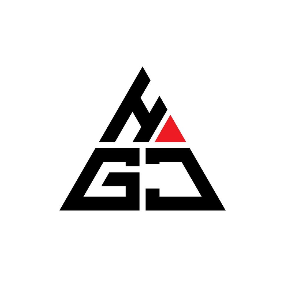 diseño de logotipo de letra triangular hgj con forma de triángulo. monograma de diseño de logotipo de triángulo hgj. plantilla de logotipo de vector de triángulo hgj con color rojo. logotipo triangular hgj logotipo simple, elegante y lujoso.